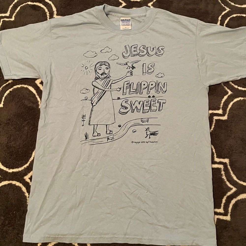 Vintage 2005 Gildan Jesus Is Flipping Sweet T Shirt